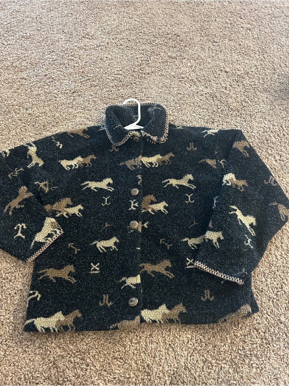 Vintage VTG Winona wild horse fleece jacket western missing one button